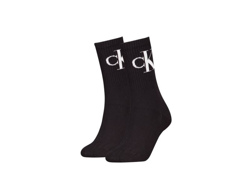 Calvin Klein Jeans Socken CKJ WOMEN SOCK 2P MONOGRAM (2-Paar, 2 Paar) mit Logostickerei von Calvin Klein Jeans