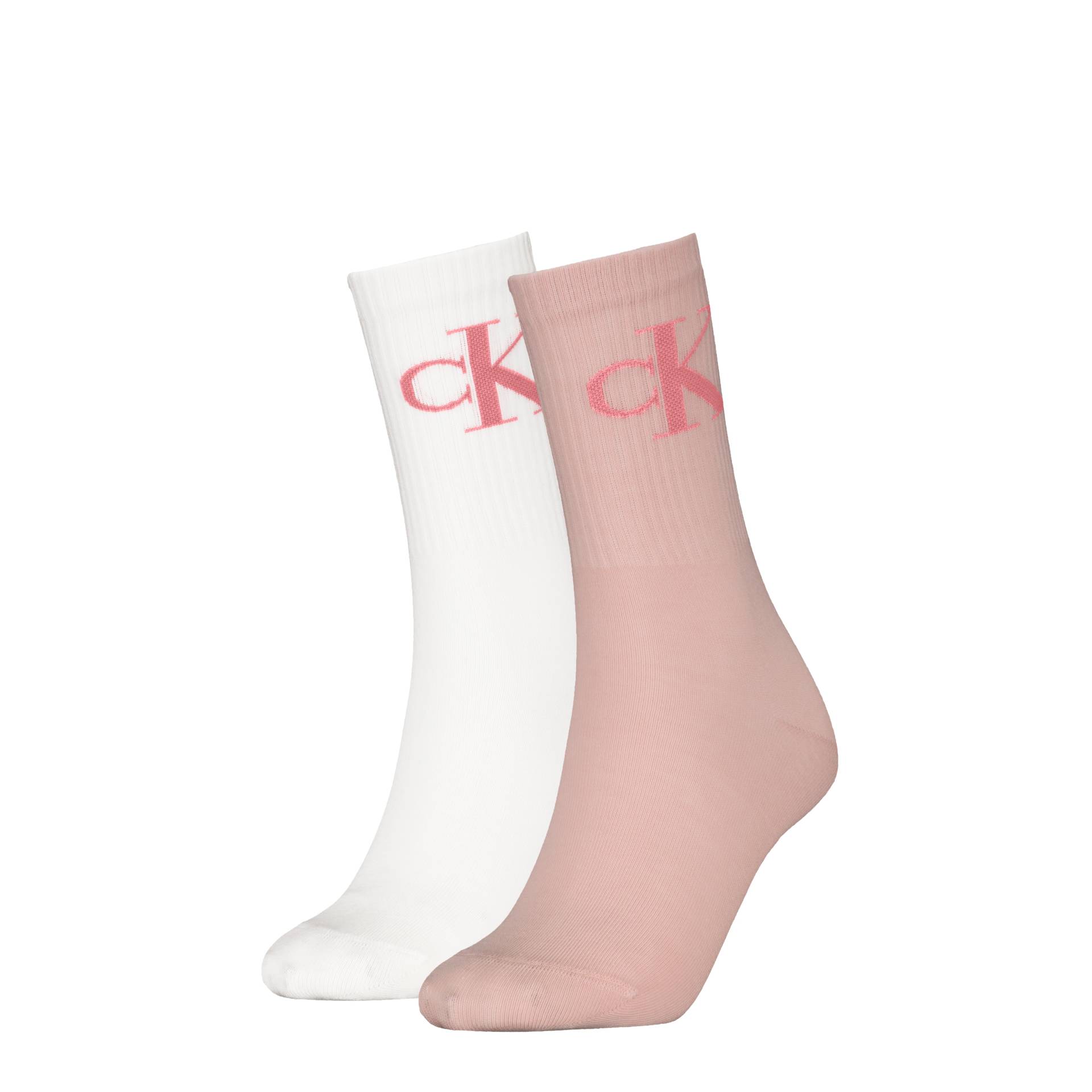 Calvin Klein Jeans Socken "CKJ WOMEN SOCK 2P MONOGRAM" 2 Paar, 2 Stk. tlg. mit Logostickerei von Calvin Klein Jeans