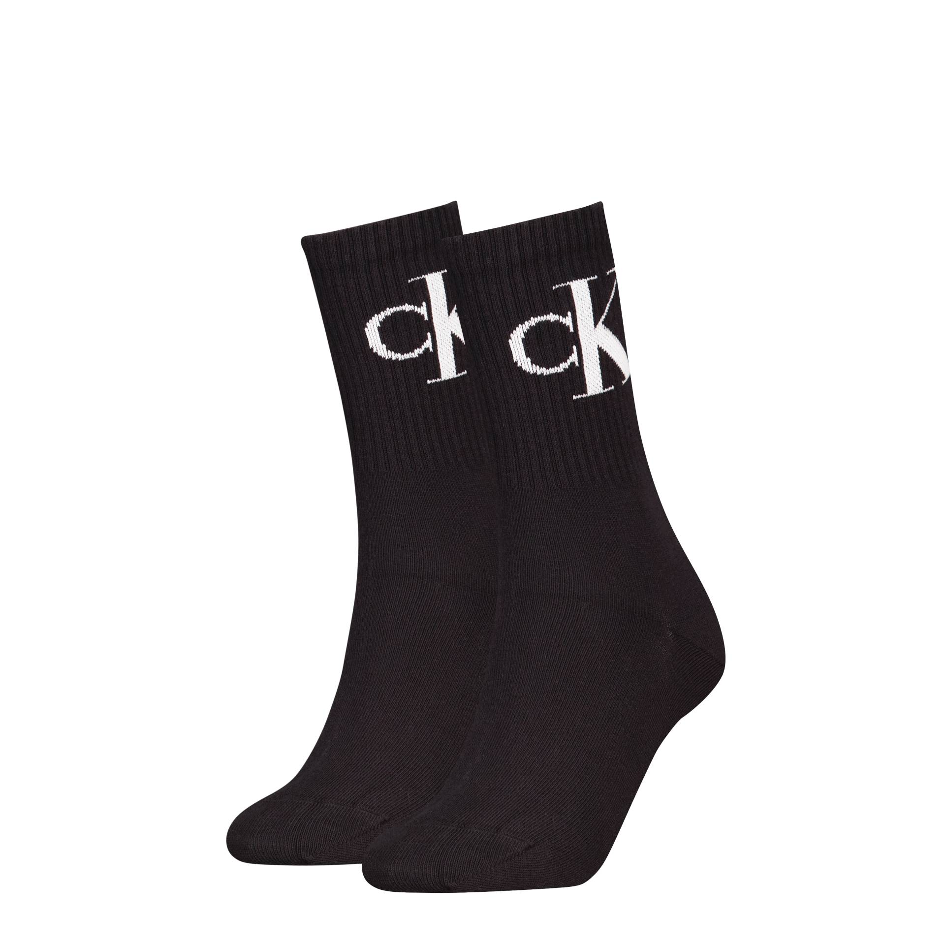Calvin Klein Jeans Socken "CKJ WOMEN SOCK 2P MONOGRAM" 2 Paar, 2 Paar tlg. mit Logostickerei von Calvin Klein Jeans