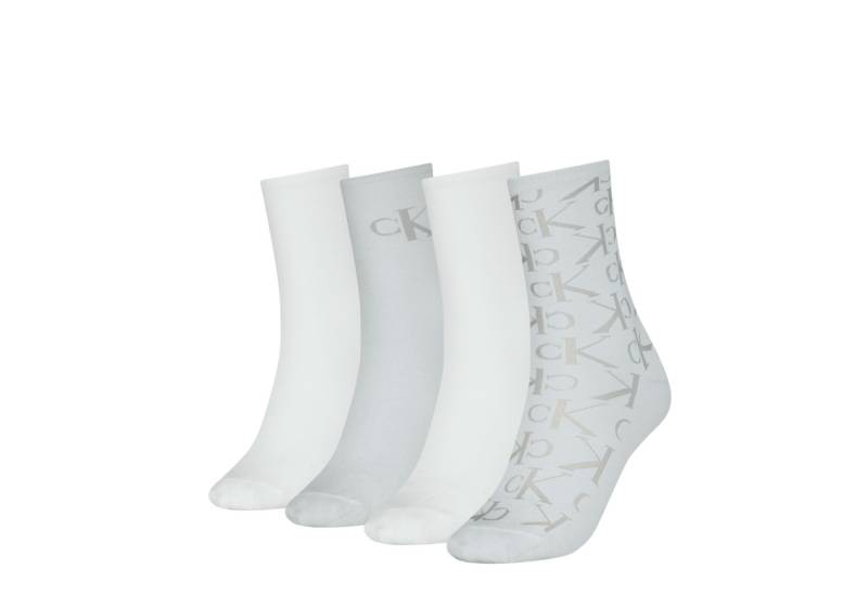 Calvin Klein Jeans Socken CKJ WOMEN SOCK 4P HOLIDAY PACK AOP (4-Paar, 4er Pack) Logo, schmales Bündchen von Calvin Klein Jeans