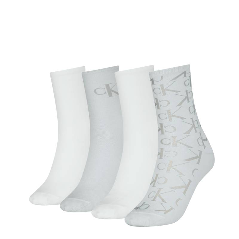 Calvin Klein Jeans Socken "CKJ WOMEN SOCK 4P HOLIDAY PACK AOP" 4er Pack, 4 Paar tlg. Logo, schmales Bündchen von Calvin Klein Jeans