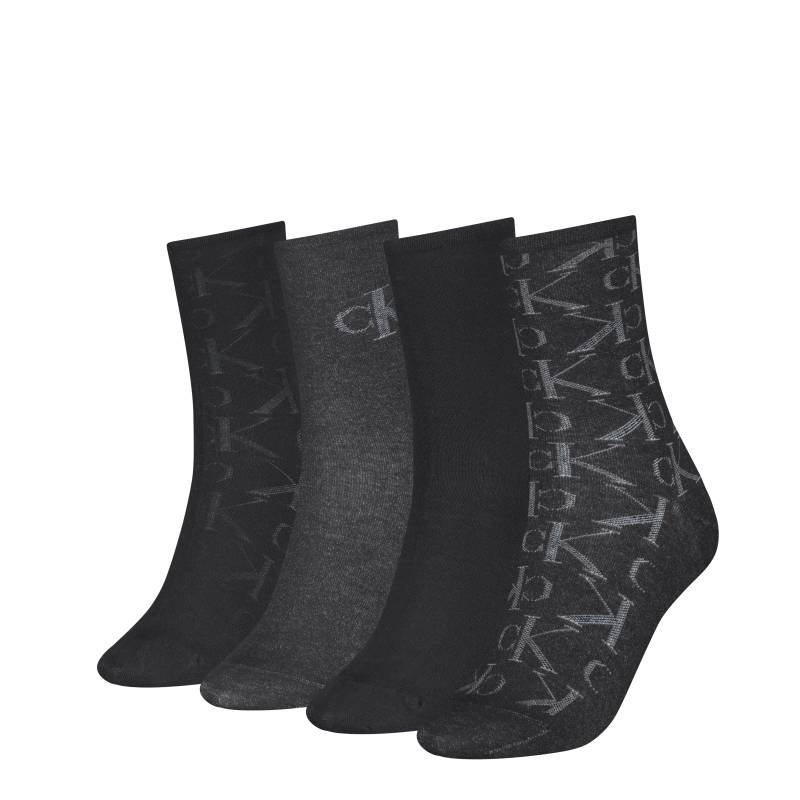 Calvin Klein Jeans Socken "CKJ WOMEN SOCK 4P HOLIDAY PACK AOP" 4er Pack, 4 Paar tlg. Logo, schmales Bündchen von Calvin Klein Jeans