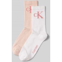 Calvin Klein Jeans Socken mit Label-Details im 2er-Pack in Hellrosa, Größe 39-42 von Calvin Klein Jeans