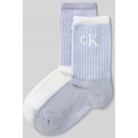 Calvin Klein Jeans Socken mit elastischem Rippenbündchen im 2er-Pack in Lila, Größe 39-42 von Calvin Klein Jeans