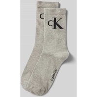Calvin Klein Jeans Socken mit elastischem Rippenbündchen im 2er-Pack in Hellgrau Melange, Größe 39-42 von Calvin Klein Jeans