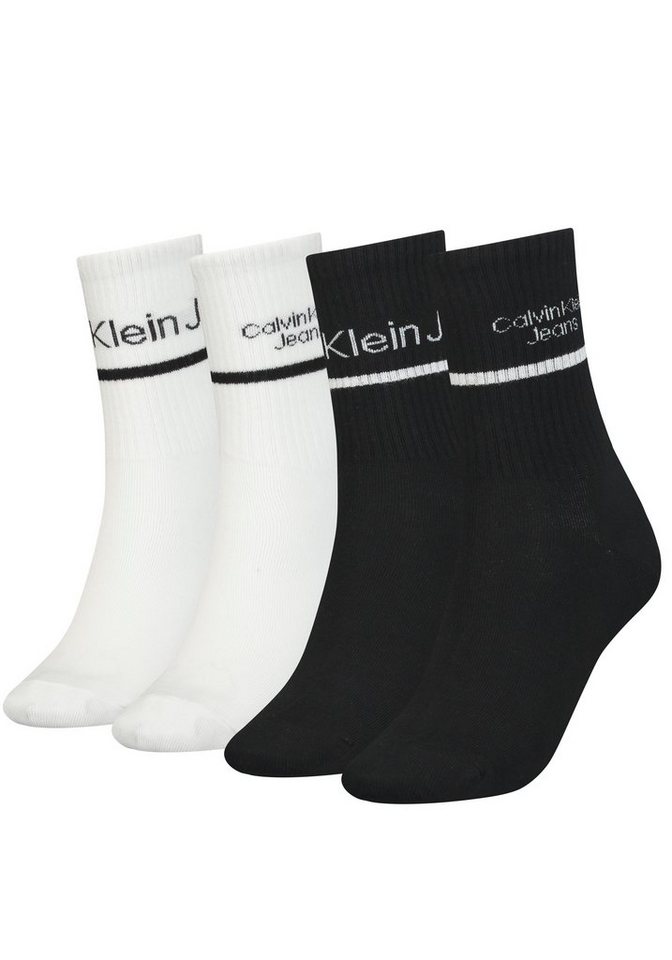 Calvin Klein Jeans Sportsocken (Packung, 4-Paar) CKJ WOMEN SOCK 4P LOGO STRIPE GIFTBOX von Calvin Klein Jeans