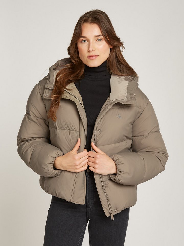 Calvin Klein Jeans Steppjacke LOGO SHORT HOODED PUFFER mit Logoprägung von Calvin Klein Jeans