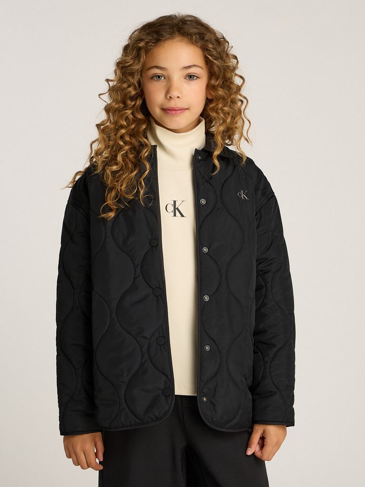 Calvin Klein Jeans Steppjacke QUILTED OVERSHIRT für Kinder bis 16 Jahre mit Logoschriftzug von Calvin Klein Jeans