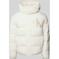 Calvin Klein Jeans Steppjacke mit Logo-Print in Offwhite, Größe XL von Calvin Klein Jeans