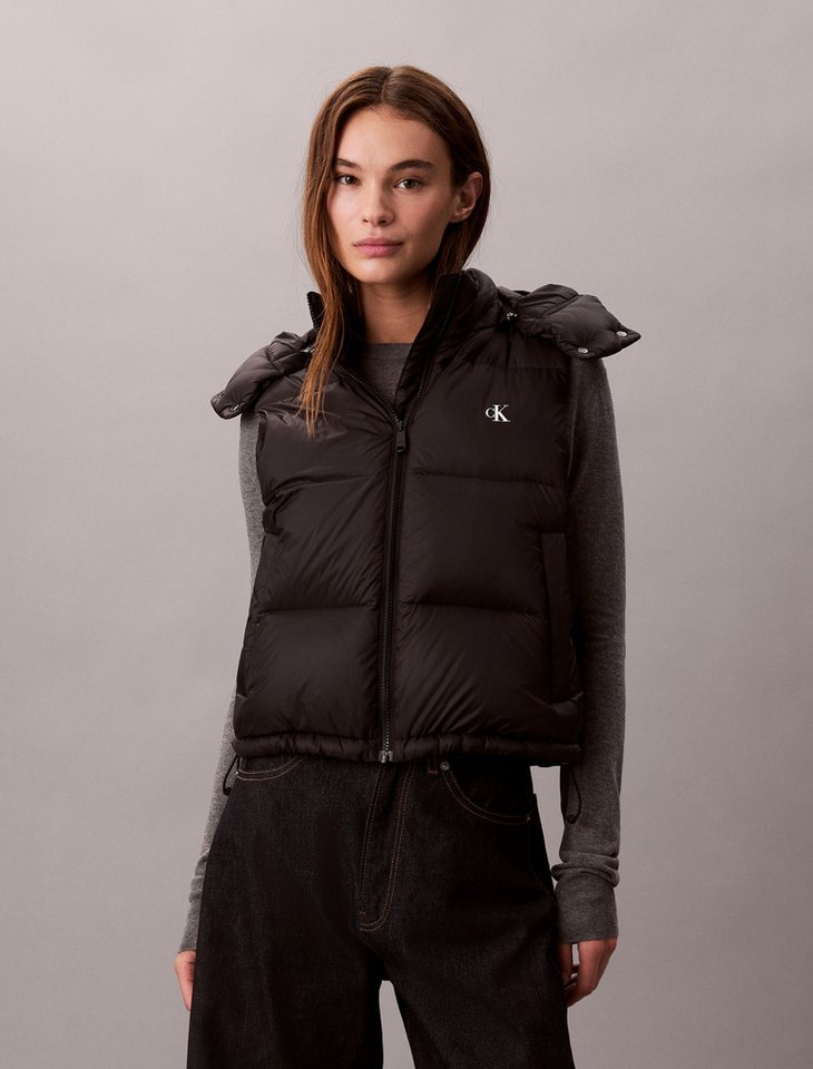 Calvin Klein Jeans Steppweste ESSENTIAL MIDWEIGHT PUFFER VEST mit abnehmbarer Kapuze, Stehkragen von Calvin Klein Jeans