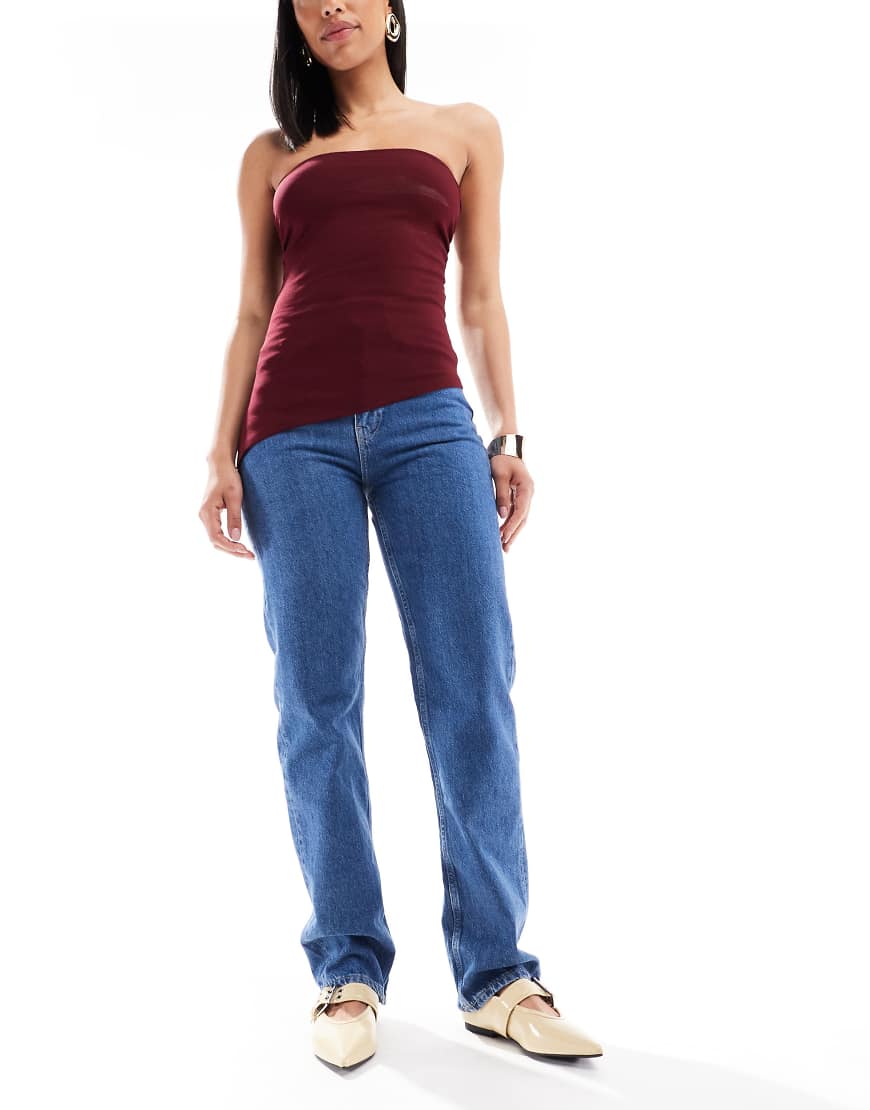 Calvin Klein Jeans - Straight Jeans in mittelblauer Waschung mit hohem Bund von Calvin Klein Jeans