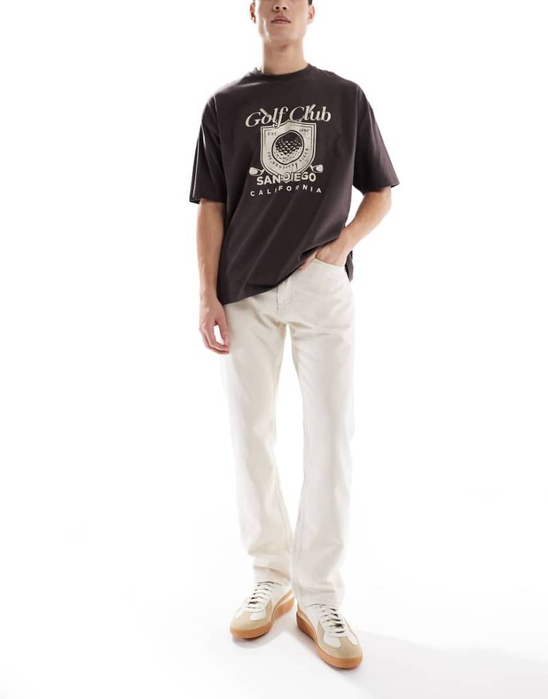 Calvin Klein Jeans - Straight Jeans in wollweißer Waschung mit normalem Schnitt von Calvin Klein Jeans