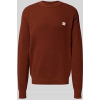 Calvin Klein Jeans Strickpullover mit Label-Patch in Rostrot, Größe XS von Calvin Klein Jeans
