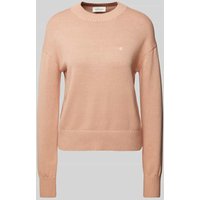 Calvin Klein Jeans Strickpullover mit Label-Stitching Modell 'MONOGRAM' in Altrosa, Größe M von Calvin Klein Jeans