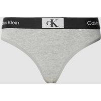 Calvin Klein Underwear String mit elastischem Logo-Bund Modell 'MODERN THONG' in Hellgrau Melange, Größe S von Calvin Klein Underwear