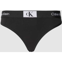 Calvin Klein Underwear String mit elastischem Logo-Bund Modell 'MODERN THONG' in Black, Größe M von Calvin Klein Underwear