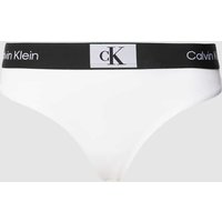 Calvin Klein Underwear String mit elastischem Logo-Bund Modell 'MODERN THONG' in Weiss, Größe M von Calvin Klein Underwear