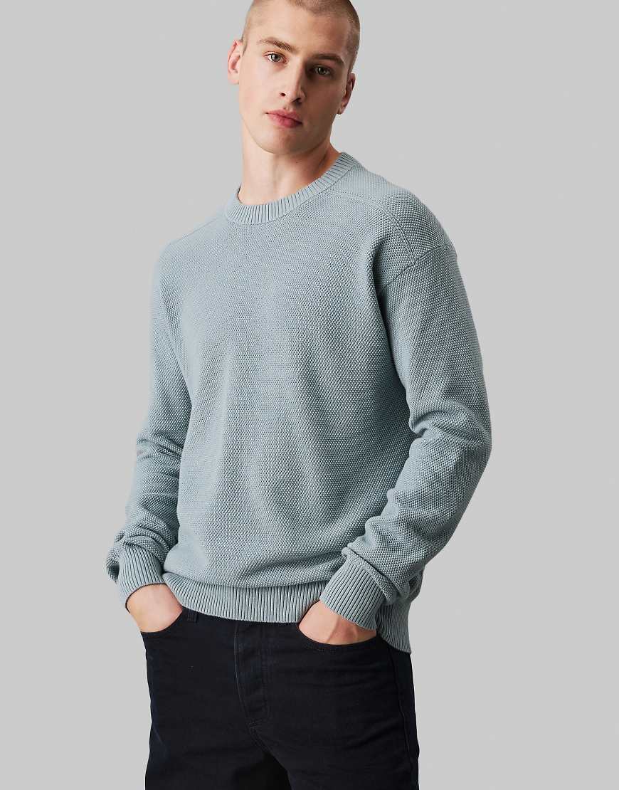 Calvin Klein Jeans - Strukturierter Pullover aus Baumwolle in Blei-Grau von Calvin Klein Jeans