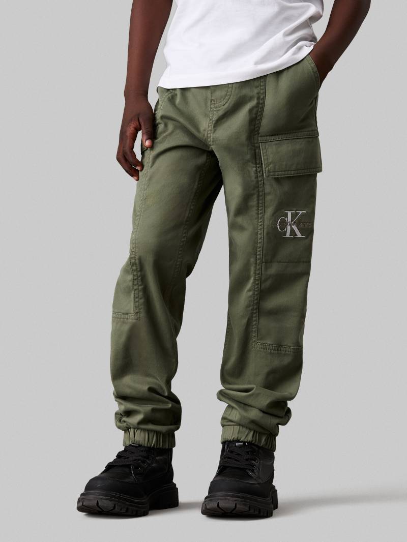 Calvin Klein Jeans Sweathose "ESSENTIAL WOVEN CARGO PANTS" für Kinder bis 16 Jahre mit Logo-Print von Calvin Klein Jeans