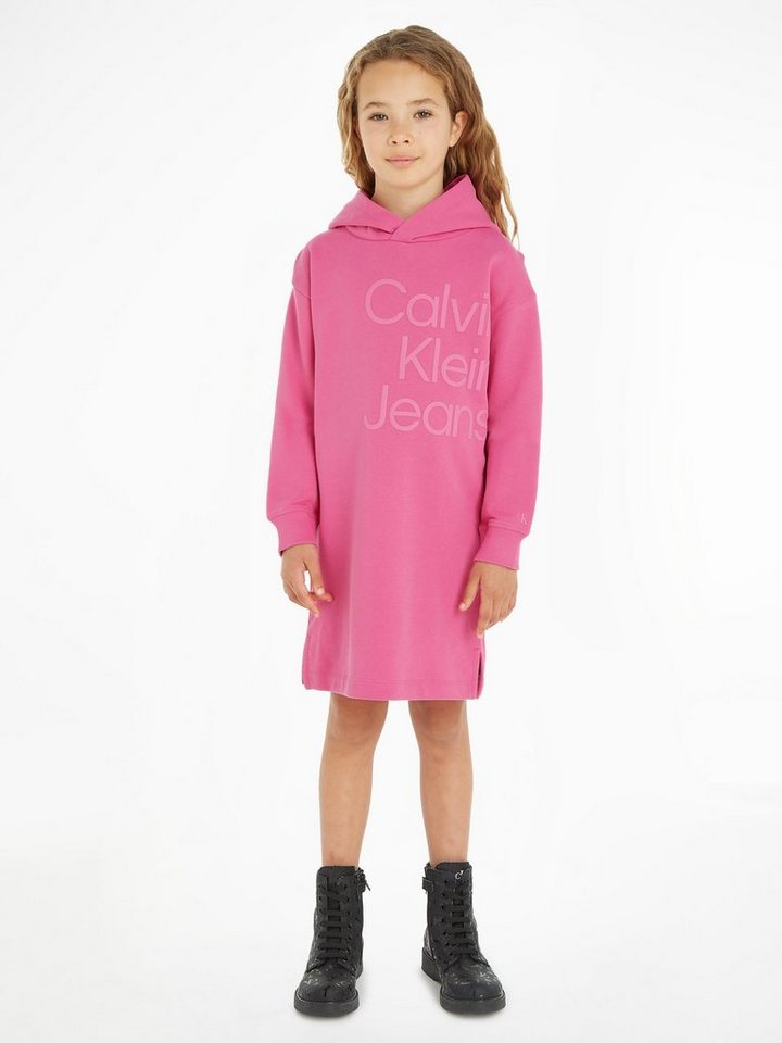 Calvin Klein Jeans Sweatkleid PUFF HERO LOGO LS HOODIE DRESS für Kinder bis 16 Jahre von Calvin Klein Jeans