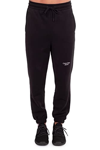 Calvin Klein Jeans Sweatpant Gummibund Tunnelzug Logo-Stick schwarz Größe XL von Calvin Klein Jeans