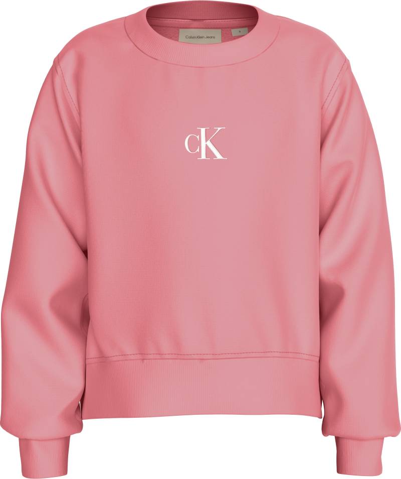 Calvin Klein Jeans Sweatshirt "CK LOGO CN FLEECE SWEATSHIRT", für Kinder bis 16 Jahre, Logo-Druck von Calvin Klein Jeans