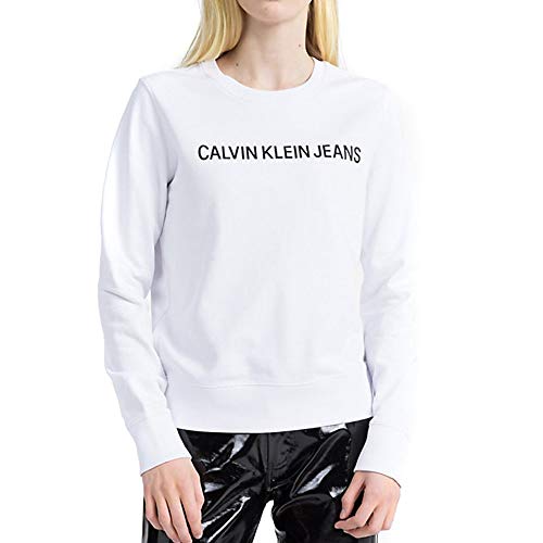 Calvin Klein Jeans Sweatshirt Damen INSTITUTIONAL Logo J20J207827 l Weiss von Calvin Klein Jeans