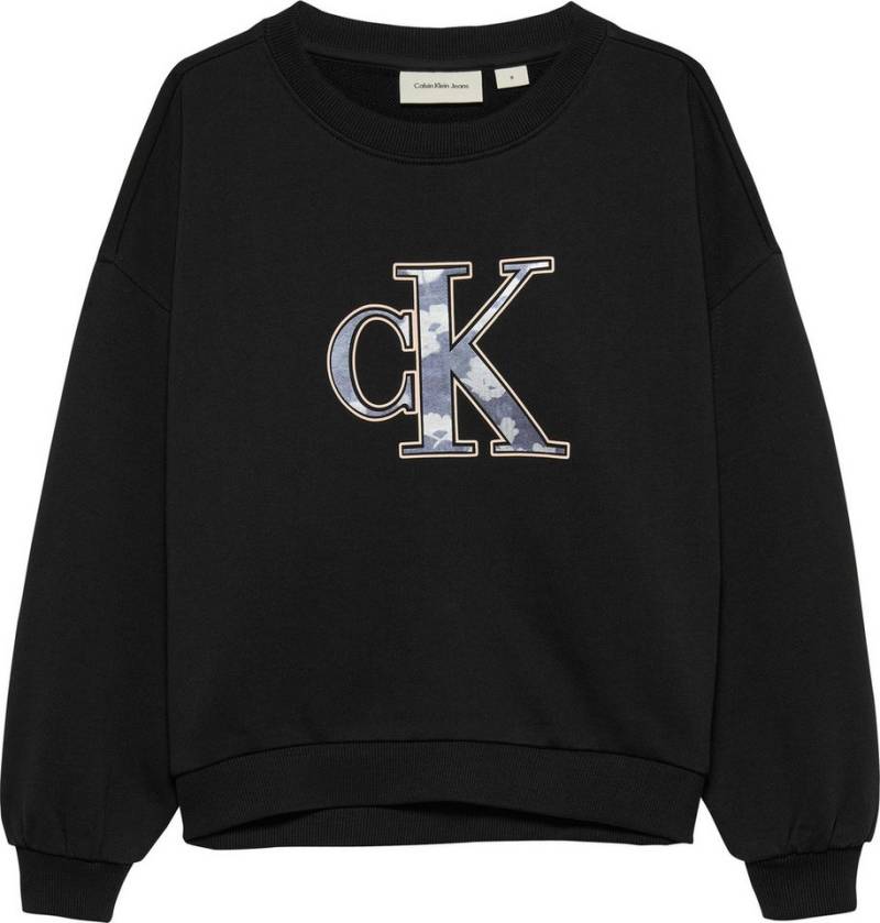 Calvin Klein Jeans Sweatshirt FILLED MONOLOGO TERRY CREW NECK für Kinder bis 16 Jahre, mit großem Logo-Druck von Calvin Klein Jeans