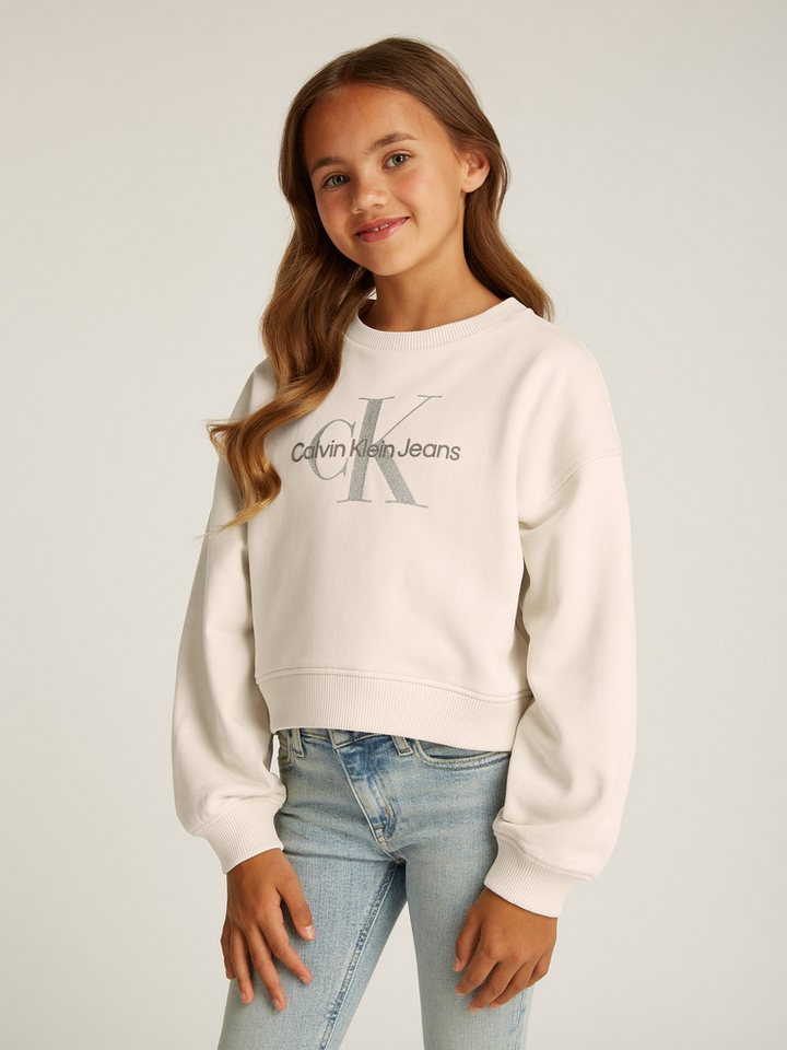 Calvin Klein Jeans Sweatshirt GLITTER MONOLOGO CN SWEATSHIRT für Kinder bis 16 Jahre mit Logoschriftzug von Calvin Klein Jeans