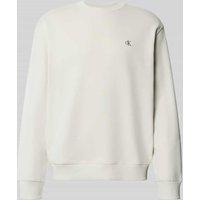 Calvin Klein Jeans Sweatshirt mit Label-Stitching in Offwhite, Größe L von Calvin Klein Jeans