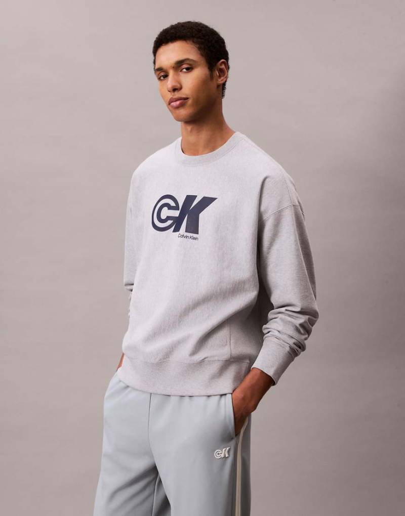Calvin Klein Jeans - Sweatshirts in Grau mit sportivem Grafikprint von Calvin Klein Jeans