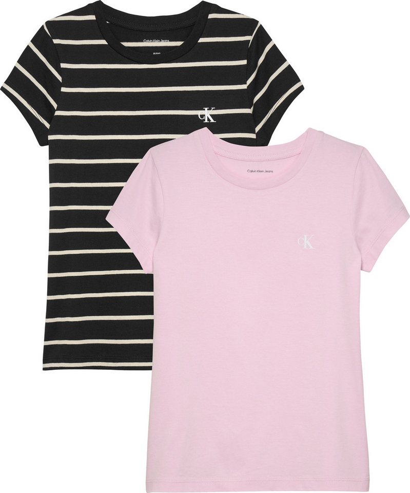 Calvin Klein Jeans T-Shirt 2-PACK STRIPE SLIM SS T-SHIRT (Packung, 2er) für Kinder bis 16 Jahre, unifarben & geringelt von Calvin Klein Jeans