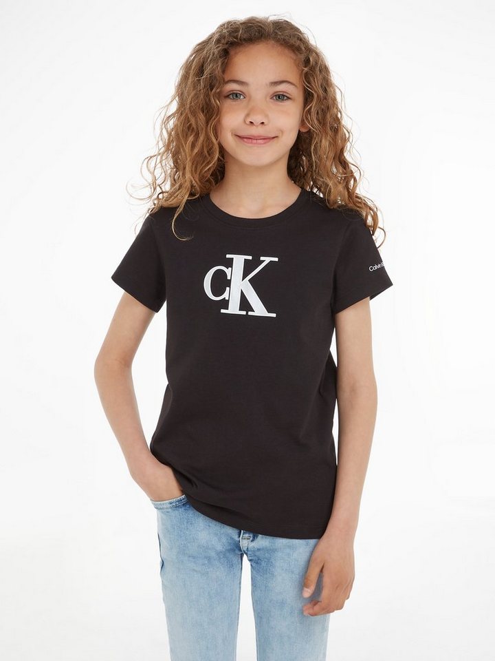 Calvin Klein Jeans T-Shirt METALLIC MONOGRAM SLIM T-SHIRT für Kinder bis 16 Jahre von Calvin Klein Jeans