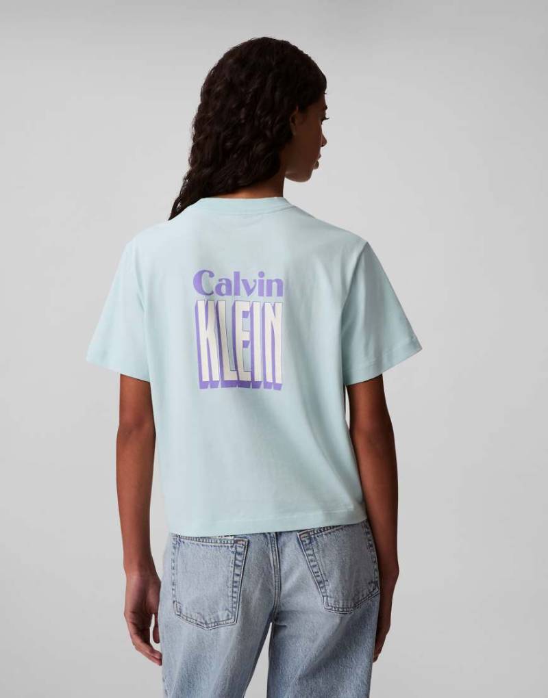Calvin Klein Jeans - T-Shirt in Blassblau mit Pop-Art-Print am Rücken von Calvin Klein Jeans
