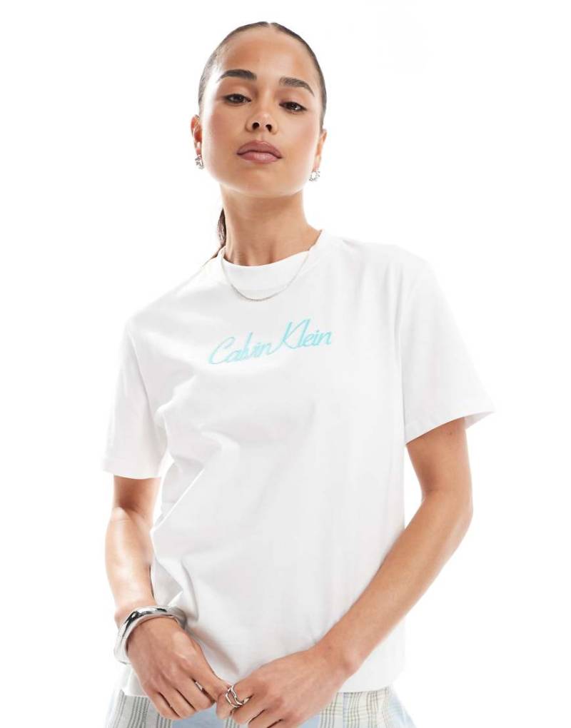 Calvin Klein Jeans - T-Shirt in Weiß mit Schriftzug-Logo von Calvin Klein Jeans