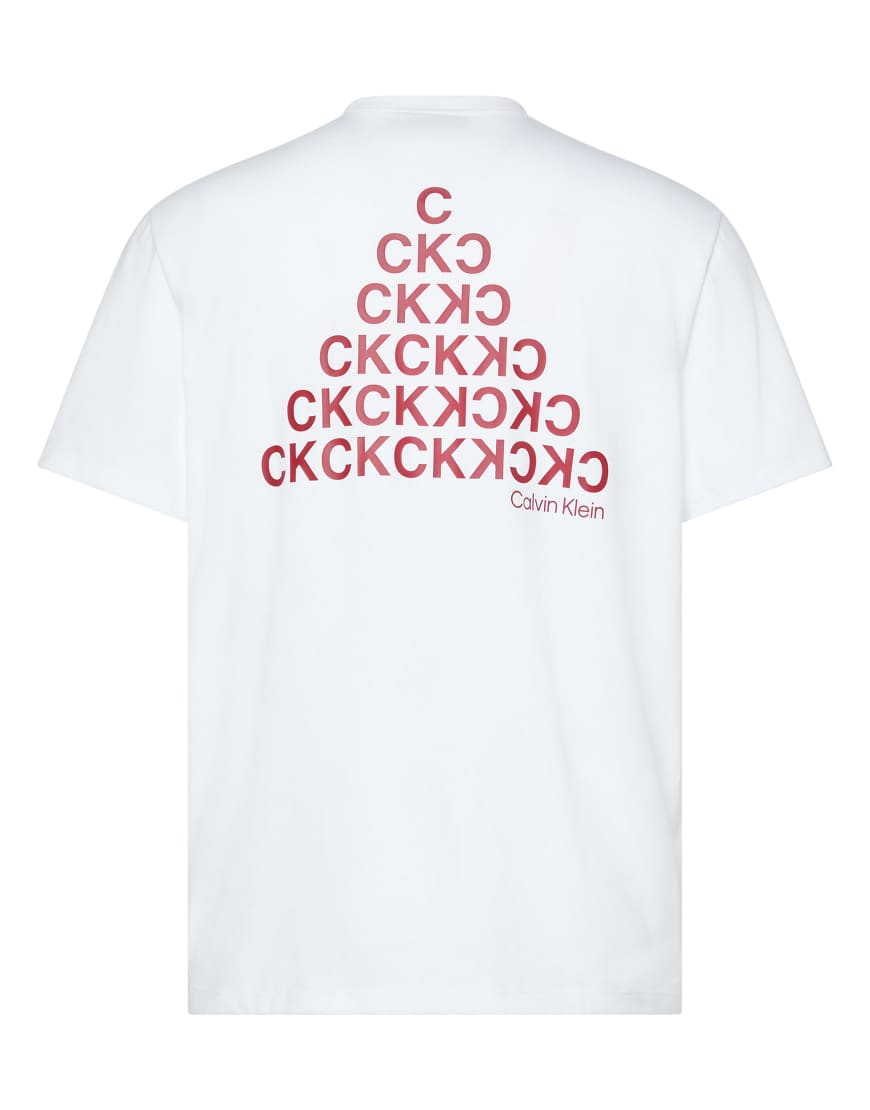 Calvin Klein Jeans - T-Shirt in Weiß mit abstraktem Logo-Grafikprint in Rot Calvin Klein Jeans - T-Shirt in Weiß mit abstraktem Logo-Grafikprint in Rot von Calvin Klein Jeans