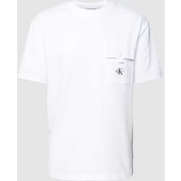 Calvin Klein Jeans T-Shirt mit Brusttasche und Label-Patch in Weiss, Größe L von Calvin Klein Jeans