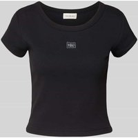 Calvin Klein Jeans T-Shirt mit Label-Badge in Black, Größe XS Calvin Klein Jeans T-Shirt mit Label-Badge in Black, Größe XS von Calvin Klein Jeans
