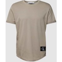 Calvin Klein Jeans T-Shirt mit Label-Patch in Beige, Größe L von Calvin Klein Jeans