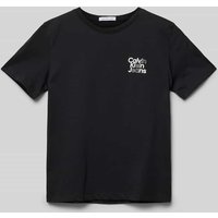 Calvin Klein Jeans T-Shirt mit Label-Print Modell 'MINI' in Black, Größe 140 von Calvin Klein Jeans