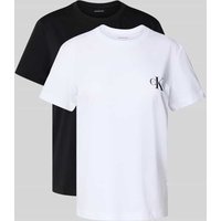 Calvin Klein Jeans T-Shirt mit Label-Print im 2er-Pack in Black, Größe M von Calvin Klein Jeans