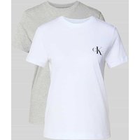 Calvin Klein Jeans T-Shirt mit Label-Print im 2er-Pack in Hellgrau, Größe M Calvin Klein Jeans T-Shirt mit Label-Print im 2er-Pack in Hellgrau, Größe M von Calvin Klein Jeans
