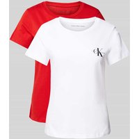 Calvin Klein Jeans T-Shirt mit Label-Print im 2er-Pack in Rot, Größe M Calvin Klein Jeans T-Shirt mit Label-Print im 2er-Pack in Rot, Größe M von Calvin Klein Jeans