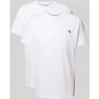 Calvin Klein Jeans T-Shirt mit Label-Print im 2er-Pack in Weiss, Größe L von Calvin Klein Jeans