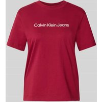 Calvin Klein Jeans T-Shirt mit Label-Print in Bordeaux, Größe L Calvin Klein Jeans T-Shirt mit Label-Print in Bordeaux, Größe L von Calvin Klein Jeans