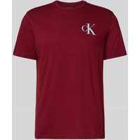 Calvin Klein Jeans T-Shirt mit Label-Print in Bordeaux, Größe M von Calvin Klein Jeans