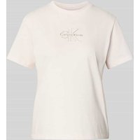 Calvin Klein Jeans T-Shirt mit Label-Print in Hellrosa, Größe XL von Calvin Klein Jeans