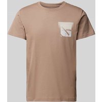 Calvin Klein Jeans T-Shirt mit Label-Print in Taupe, Größe L von Calvin Klein Jeans