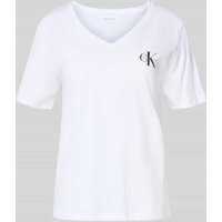 Calvin Klein Jeans T-Shirt mit Label-Print in Weiss, Größe S Calvin Klein Jeans T-Shirt mit Label-Print in Weiss, Größe S von Calvin Klein Jeans
