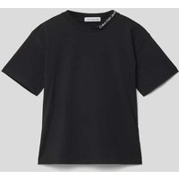 Calvin Klein Jeans T-Shirt mit Label-Stitching Modell 'INTARSIA' in Black, Größe 140 von Calvin Klein Jeans